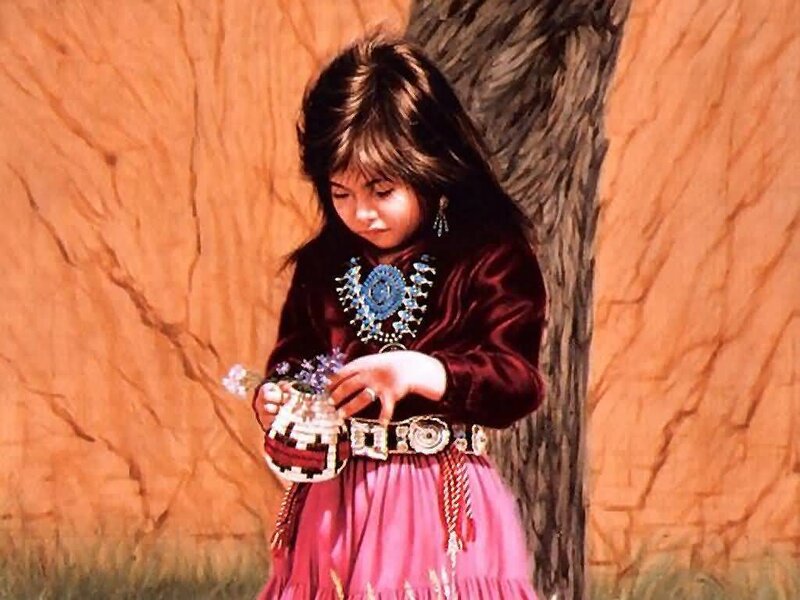 Young Girl with Basket