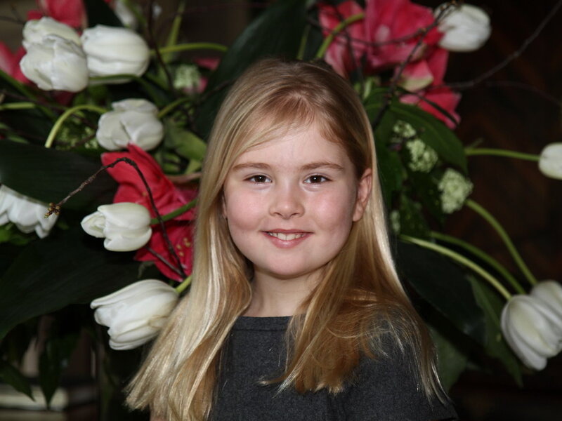 Young Girl with Blonde Hair — White, Calm