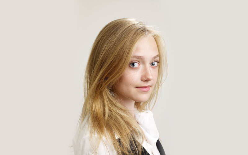 Young Girl with Blonde Hair — White, Neutral, Photograph, Blonde Hair