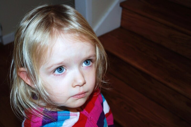 young girl with blue eyes