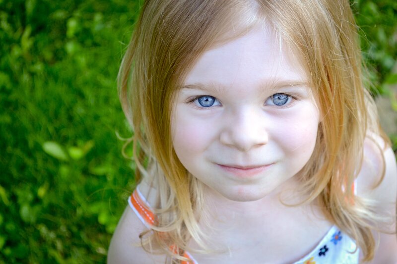 young girl with blue eyes