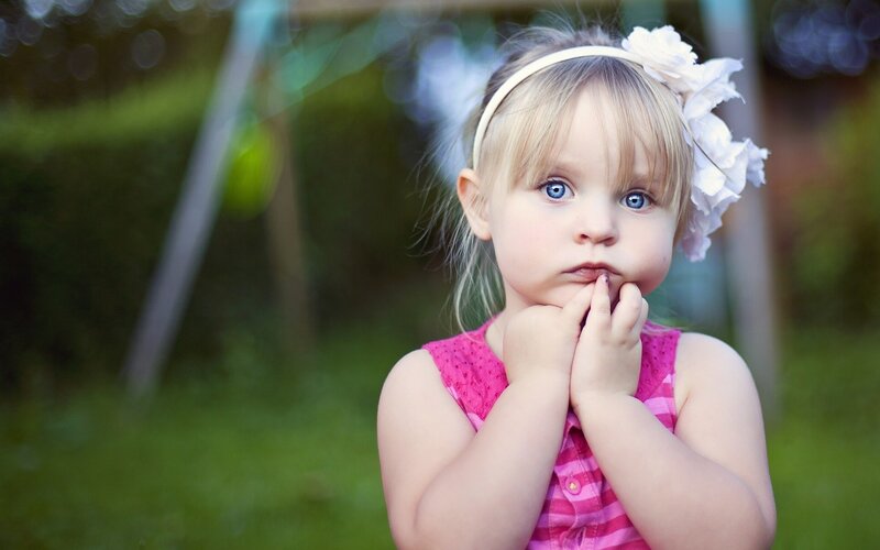young girl with blue eyes