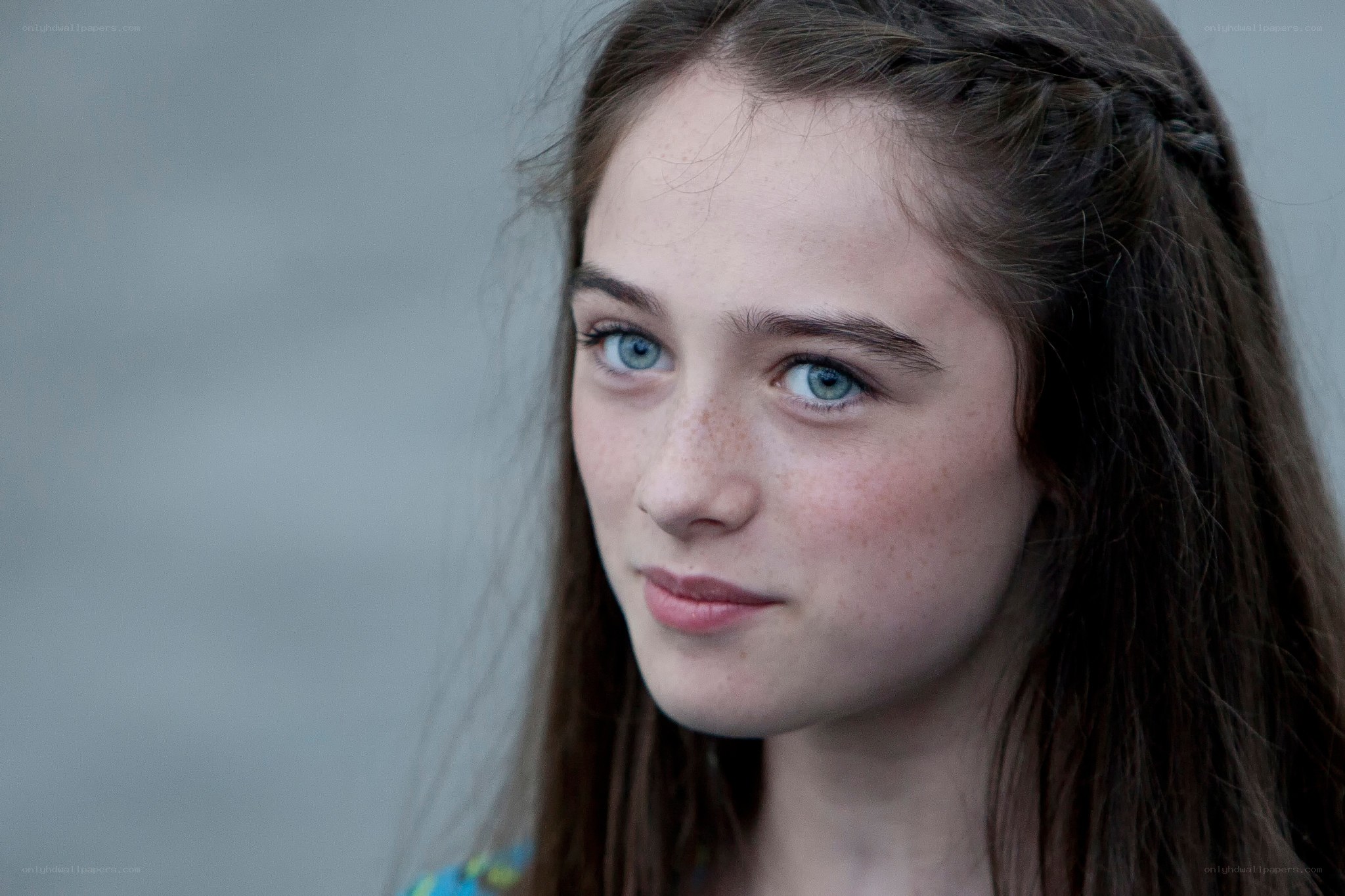 young girl with blue eyes