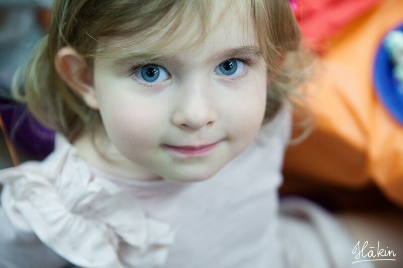 young girl with blue eyes