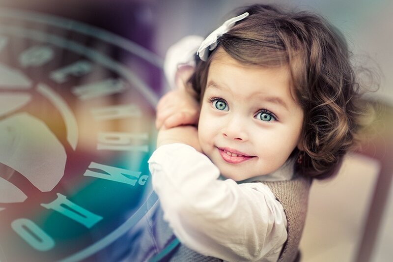 Young Girl with Blue Eyes — Brown, Innocent