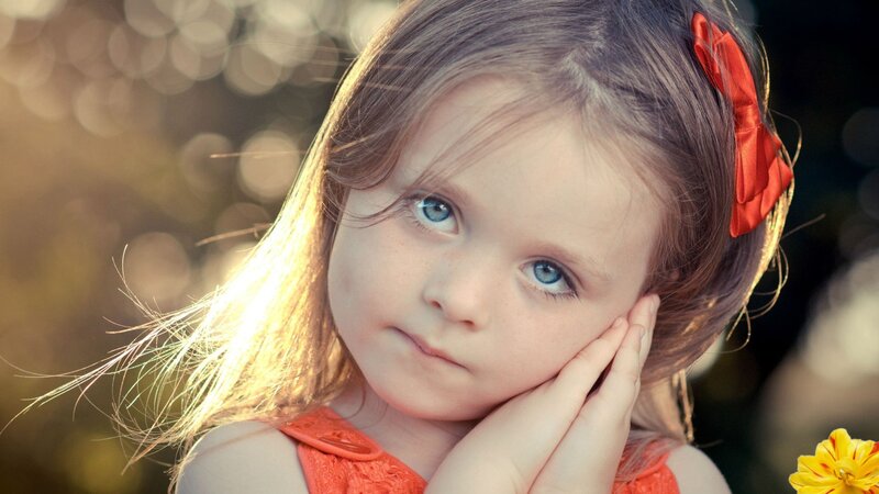 Young Girl with Blue Eyes — Orange