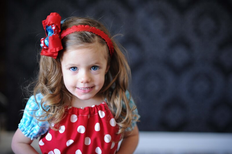 Young Girl with Bow — Red
