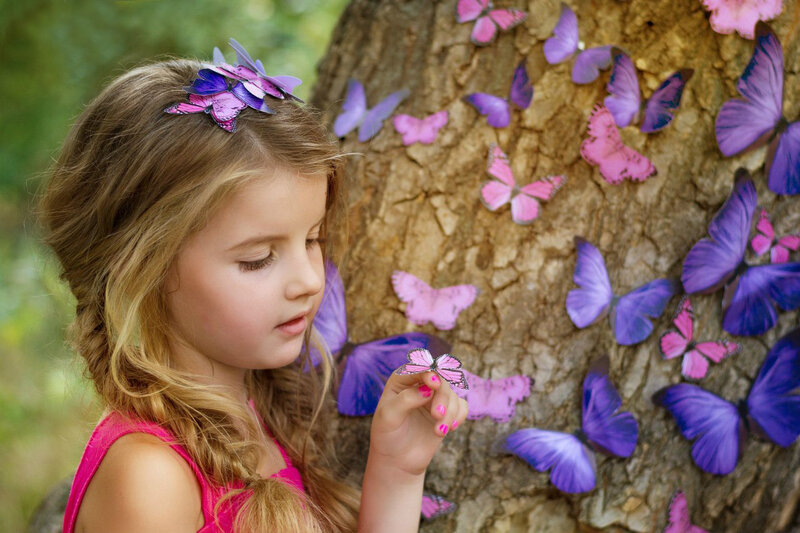 Young Girl with Butterflies