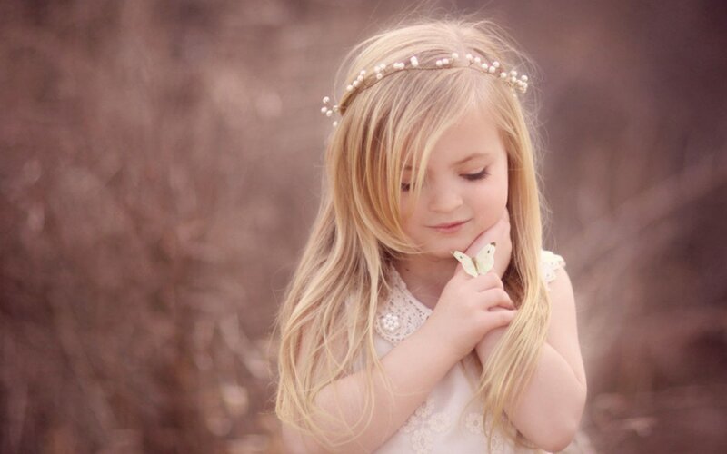 Young Girl with Butterfly — Blonde