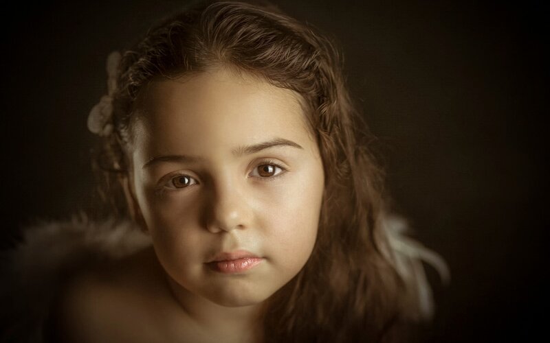 Young Girl with Feathered Wings