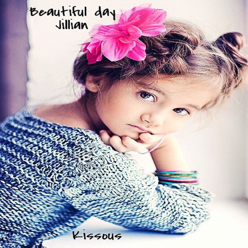 Young Girl with Flower — Blue