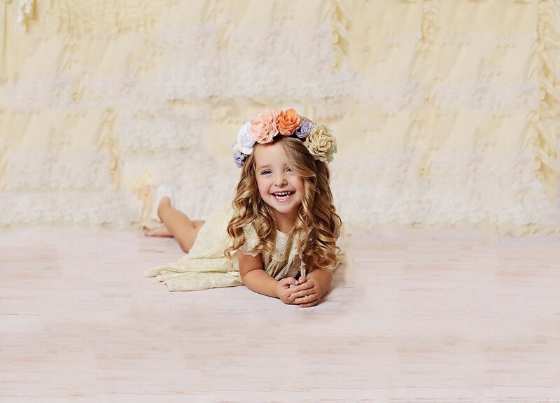 Young Girl with Flower Crown — Cream