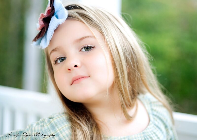 young girl with flower headband