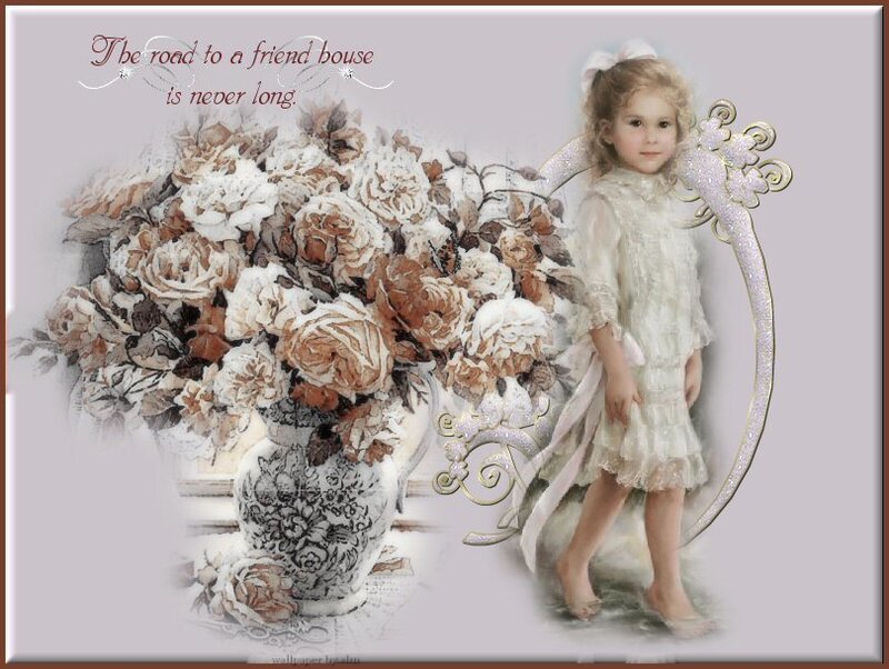 Young Girl with Flowers — White