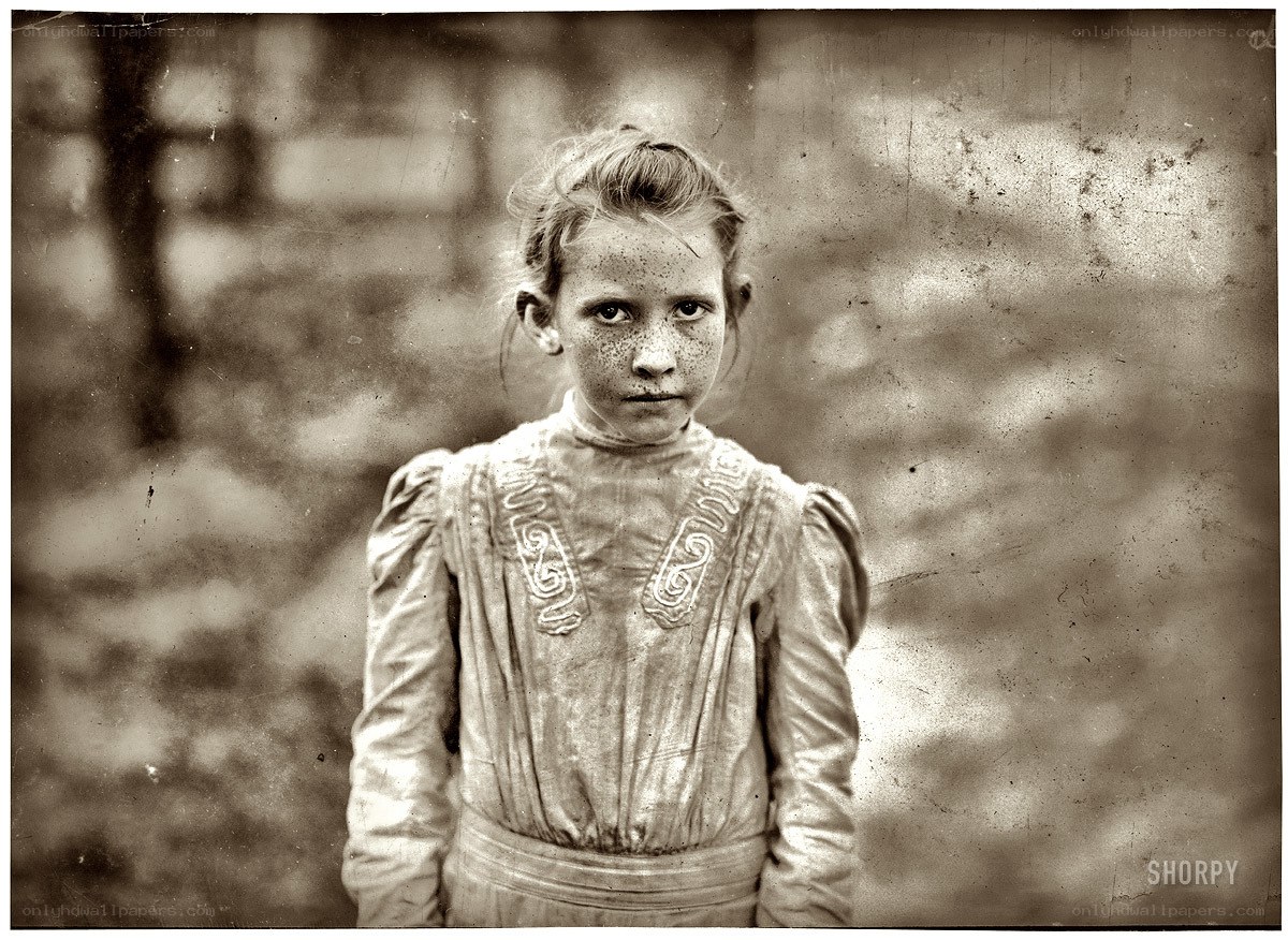 Young girl with freckles