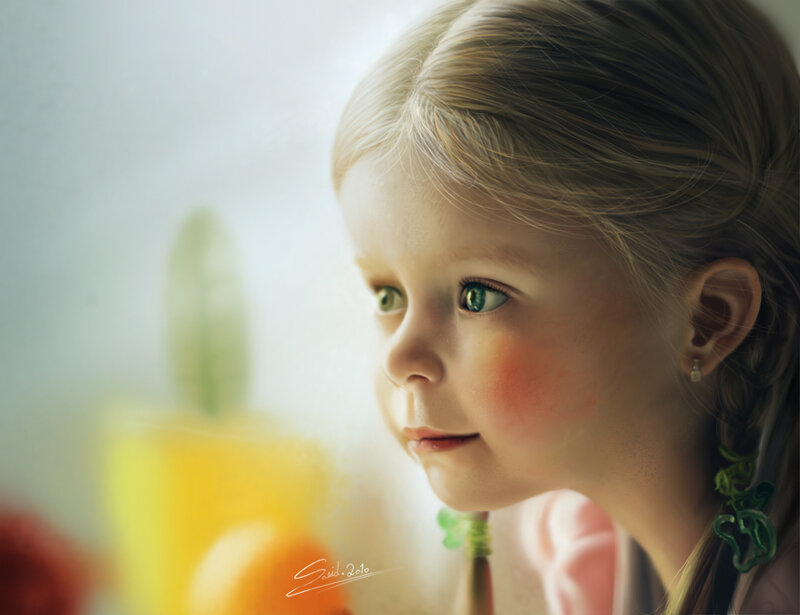 Young Girl with Green Eyes