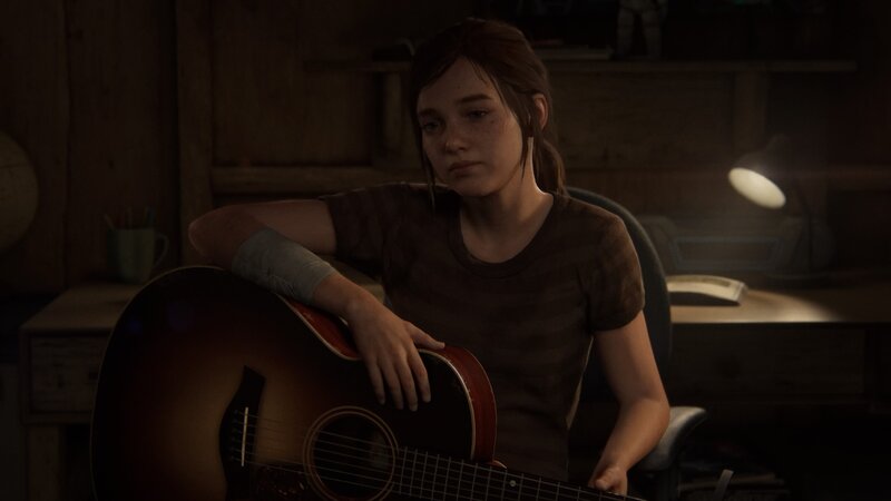 Young Girl with Guitar — Brown
