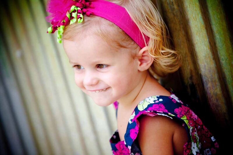Young Girl with Headband — Pink, Playful