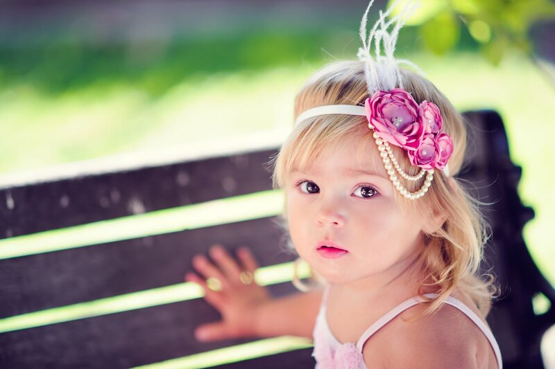 Young Girl with Headband — Pink