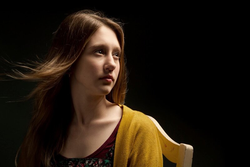 Young Girl with Long Hair — Yellow, Dramatic
