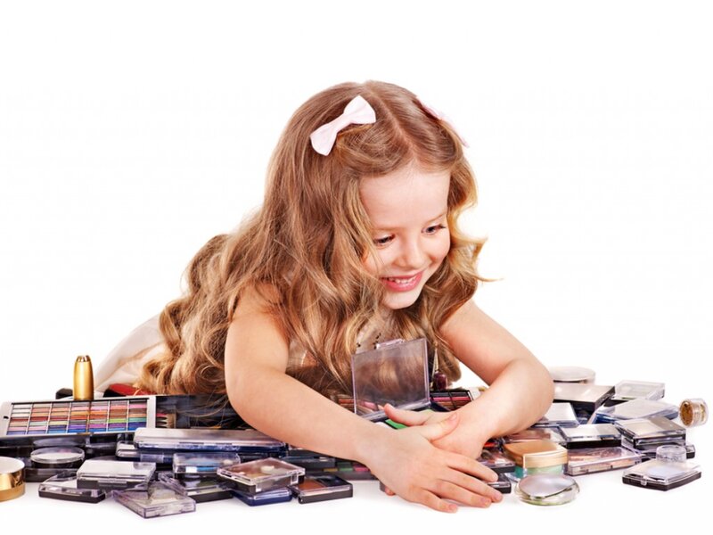 Young Girl with Makeup — White