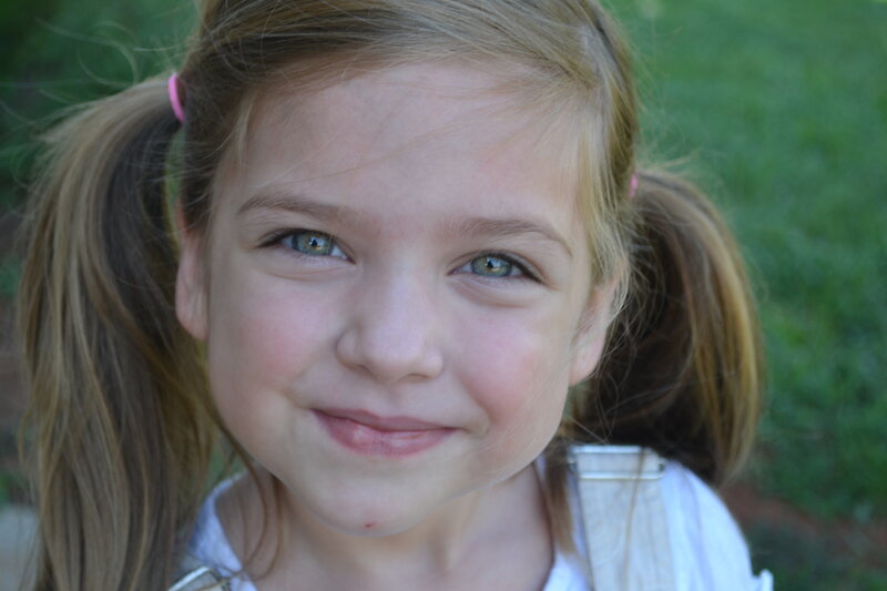 Young Girl with Pigtails — Green