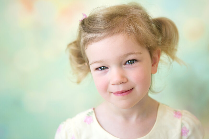 Young Girl with Pigtails — Yellow
