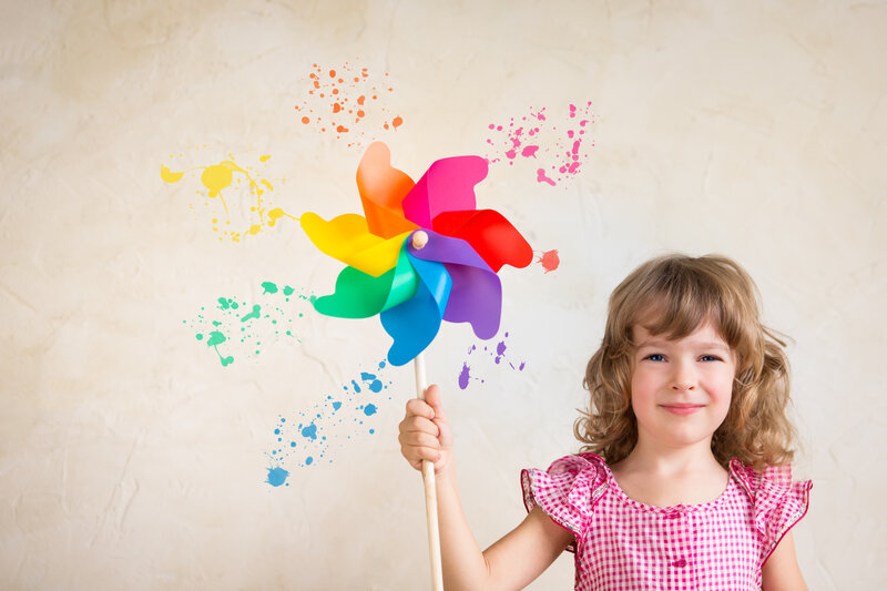 Young Girl with Pinwheel