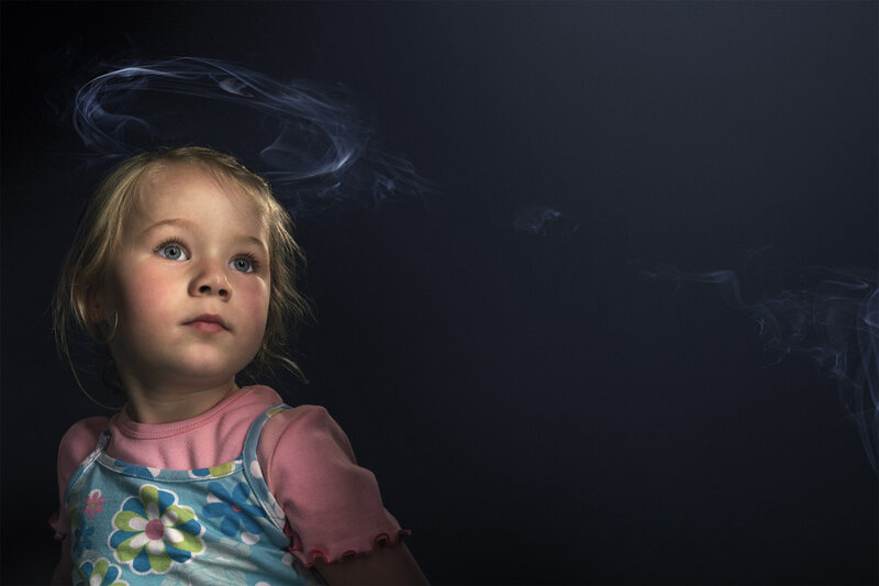 Young Girl with Smoke