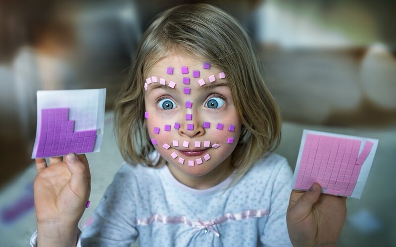 Young Girl with Stickers