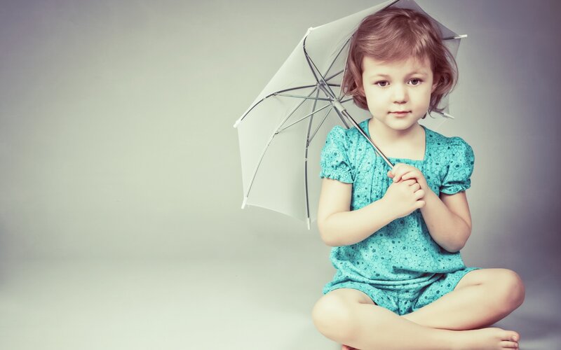 Young Girl with Umbrella