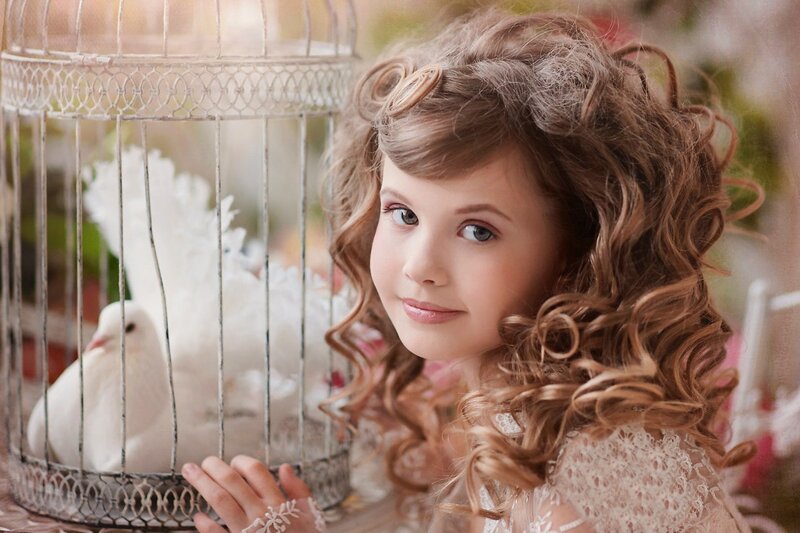 Young Girl with White Dove
