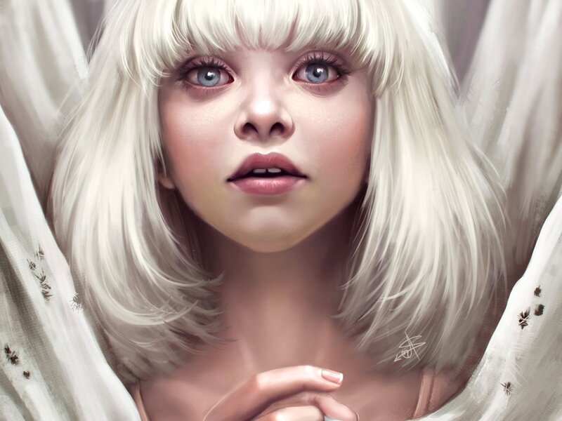 Young Girl with White Hair