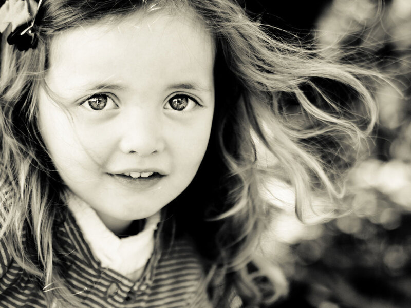 Young Girl with Wind-blown Hair