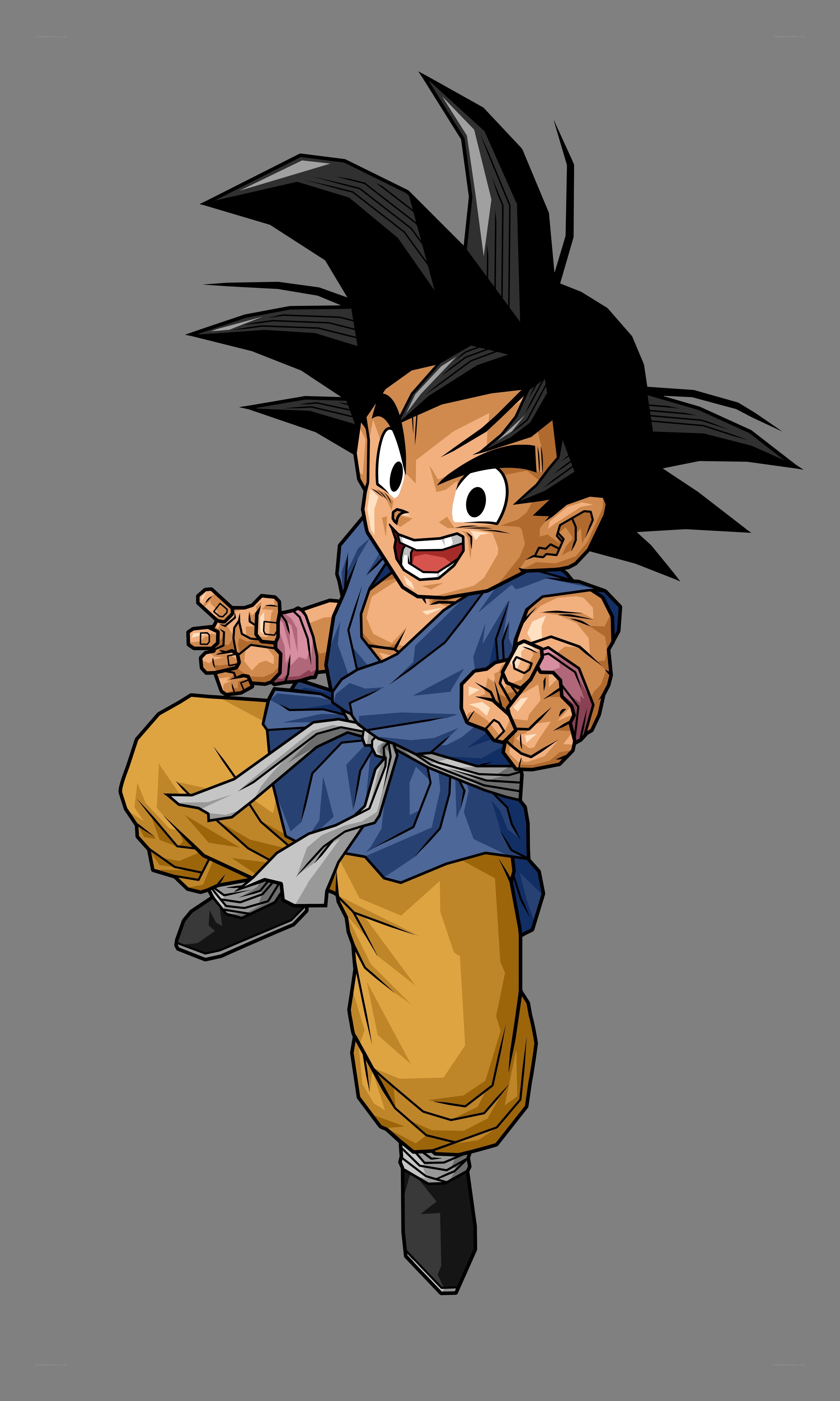 Young Goku in action