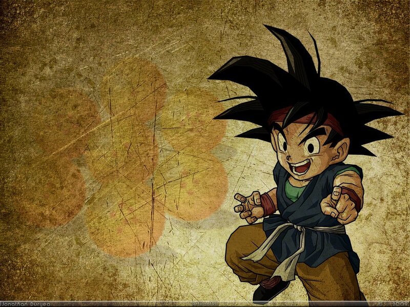 Young Goku in fighting stance