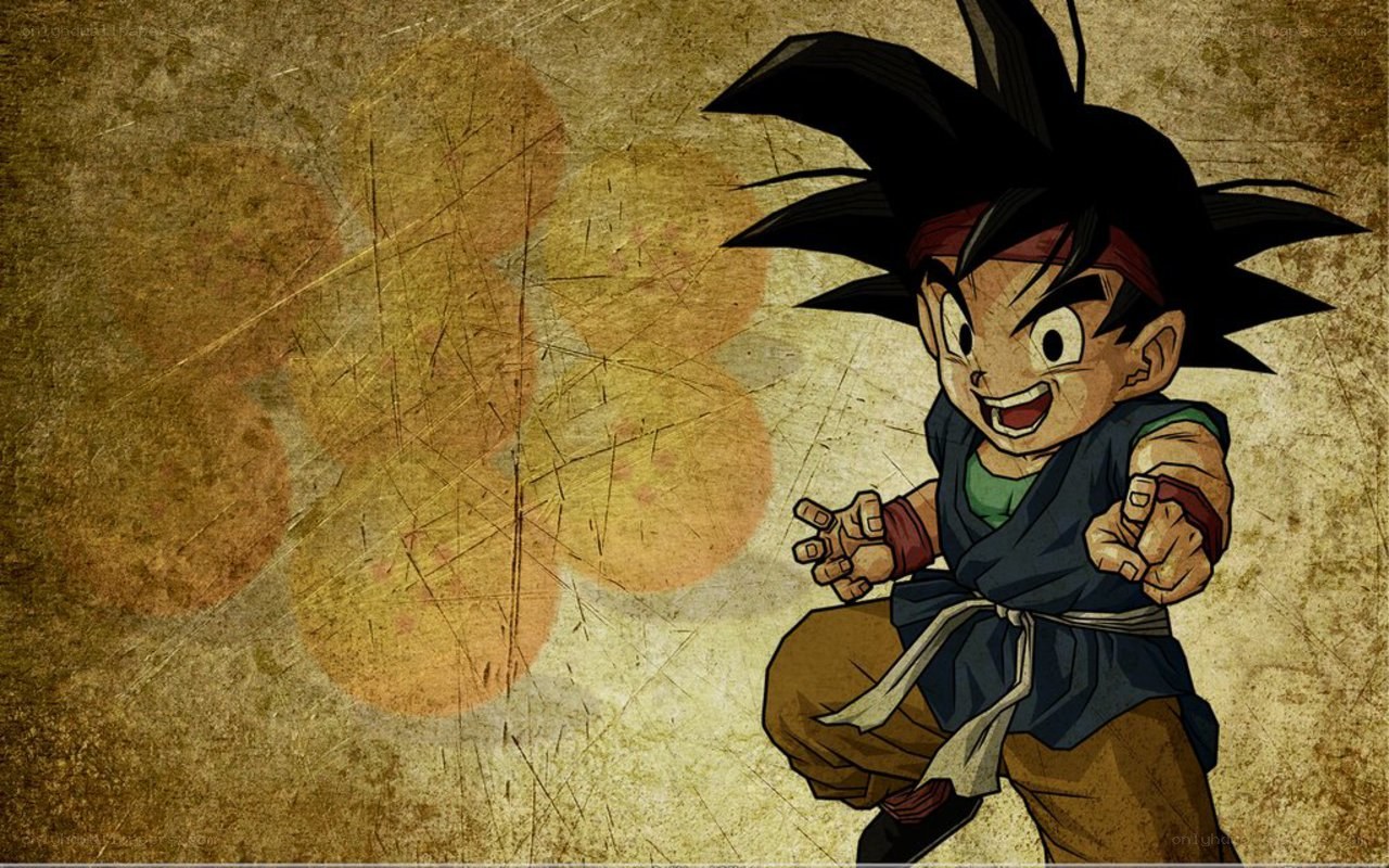 Young Goku in fighting stance