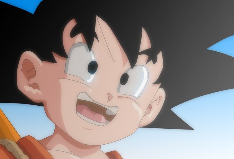 young goku smiling