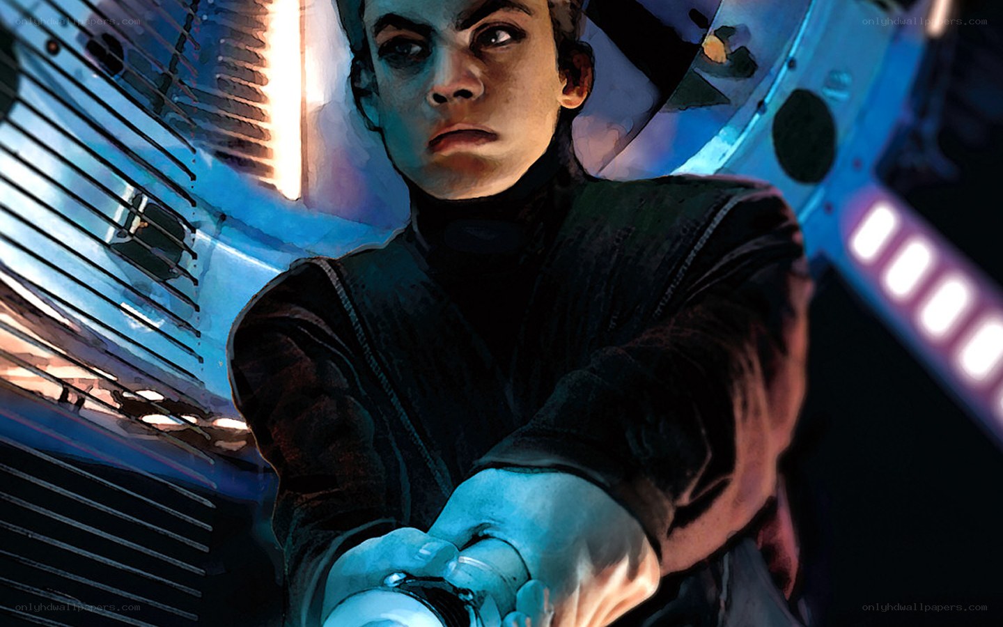 Young Jedi in a spaceship