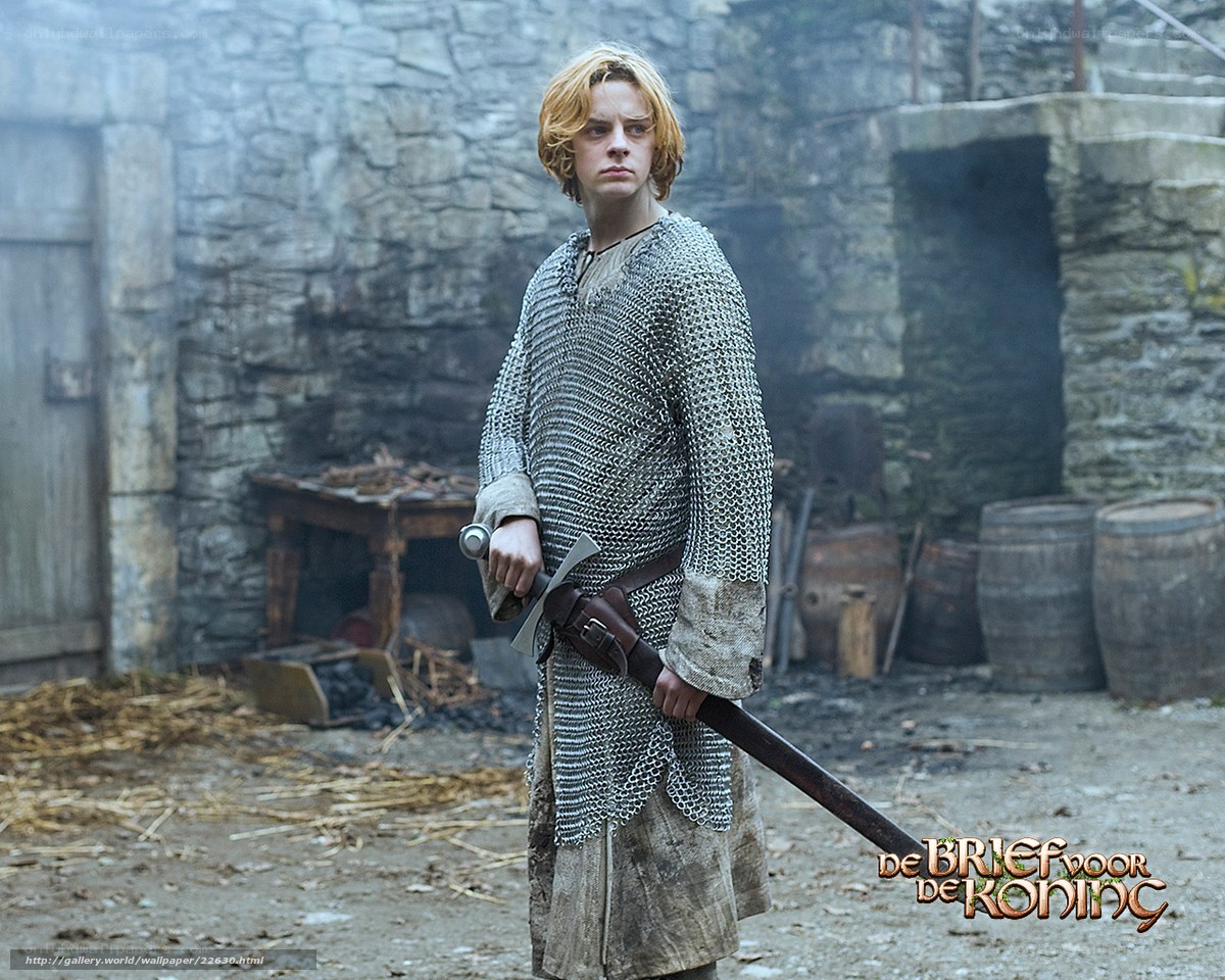 Young knight with sword
