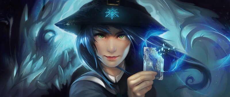 Young Mage Holding Card