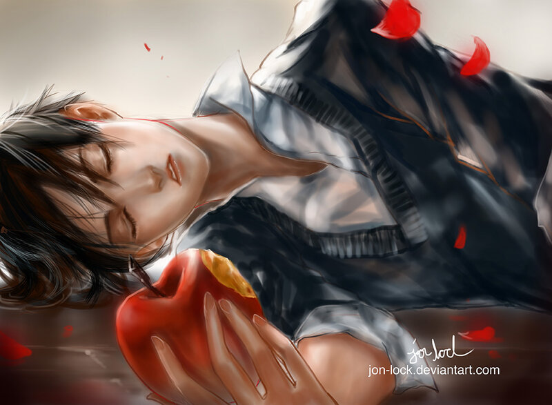 Young Man Holding Apple