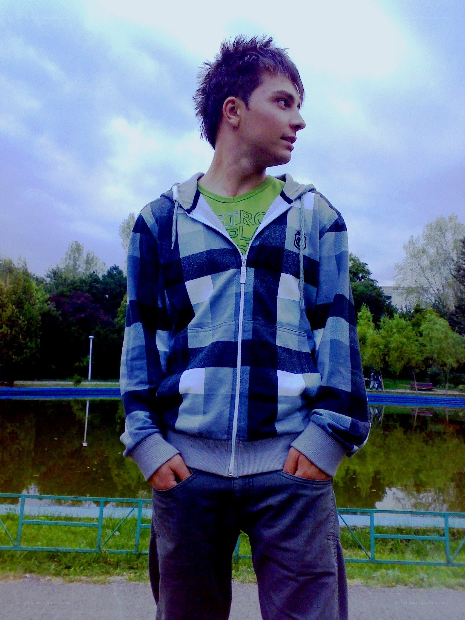 Young man in a park