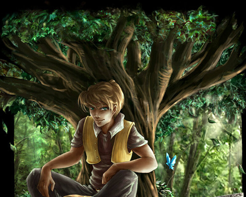 Young Man in Forest — Green