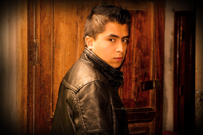 Young Man in Leather Jacket — Brown