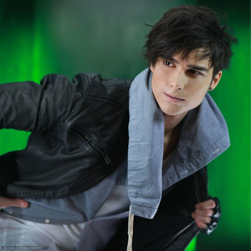 Young Man in Leather Jacket — Green, Dramatic