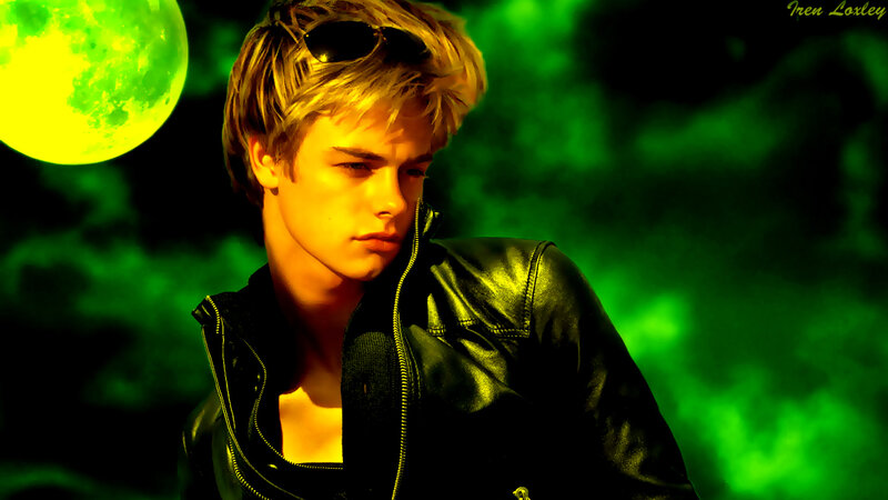 Young Man in Leather Jacket — Green