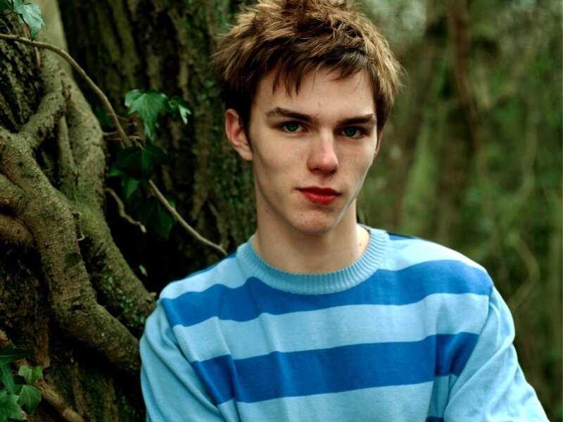 Young Man in Striped Sweater — Blue
