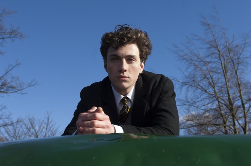 Young Man in Suit — Blue, Serious
