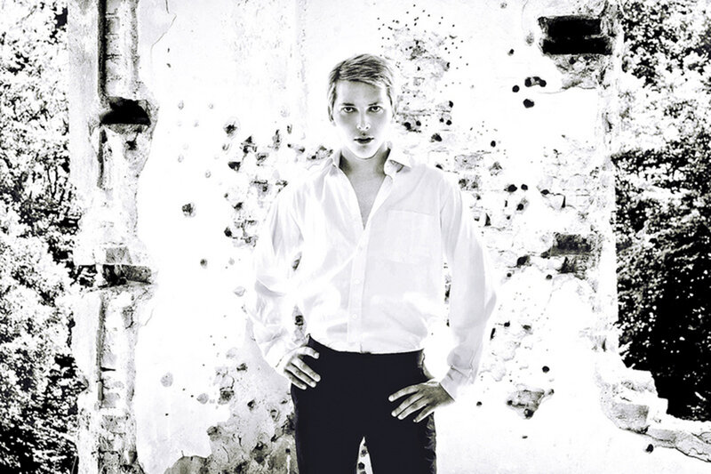 Young Man in White Shirt — Black, Dramatic